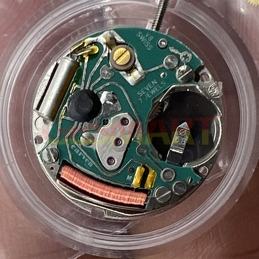 ETA 956.114 white dial quartz watch movement by ETA, 3-hand replacement for ETA955.114 models