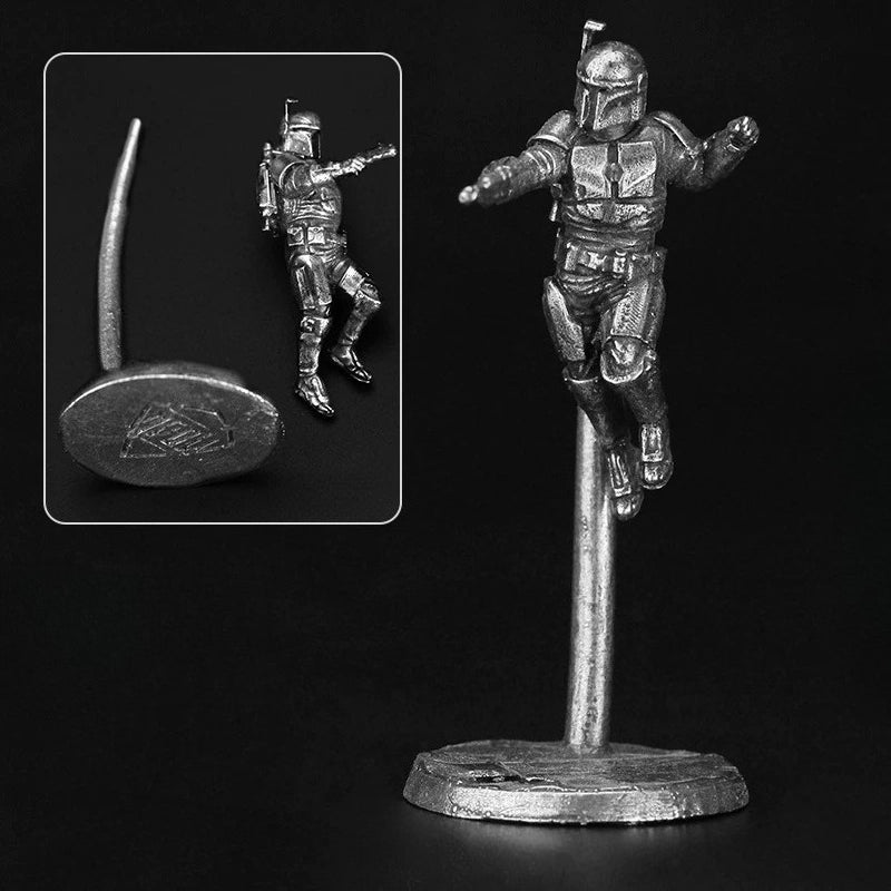 Bounty Hunter Jump Shot Copper Figurine White Bronze Sci-Fi Wargame 362-23