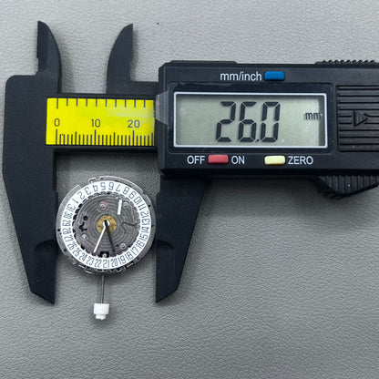 ISA 8171A Quartz Movement 4 Hands Date@6 Silver Plated