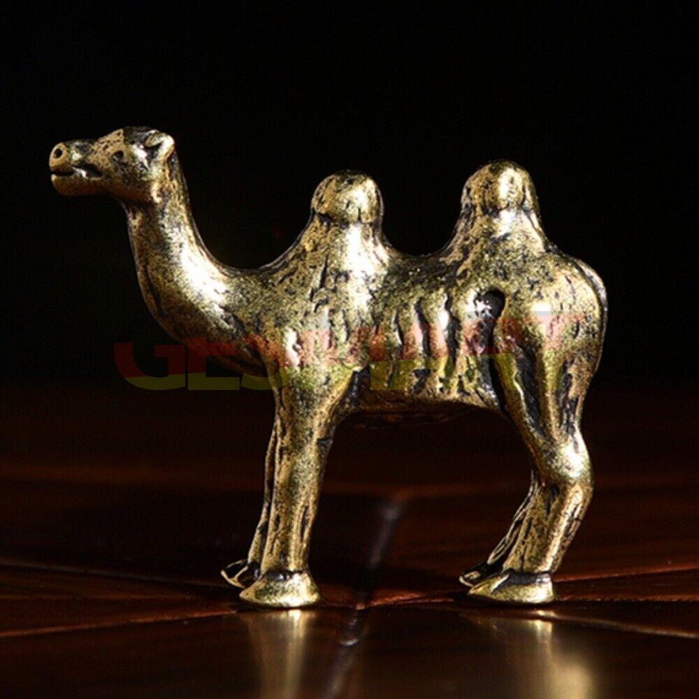 Solid copper camel trinket with vintage bronze finish, hand-carved details.