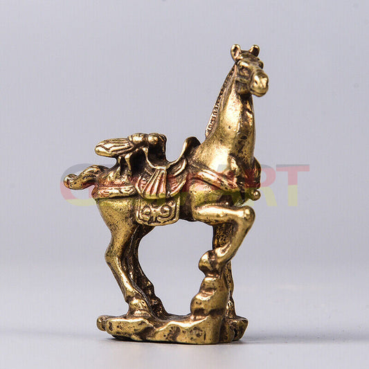 Solid copper horse trinket handcrafted with vintage bronze finish, detailed carving by artisan brand.