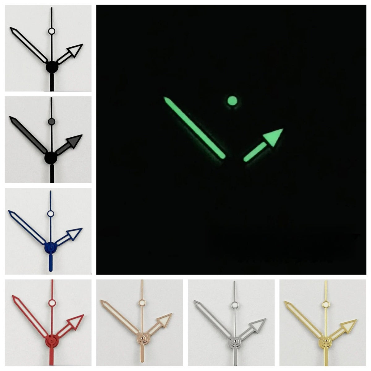 Multicolor Watch Hands for NH34 NH35 NH36 NH38 NH70 NH72 with Green Luminous