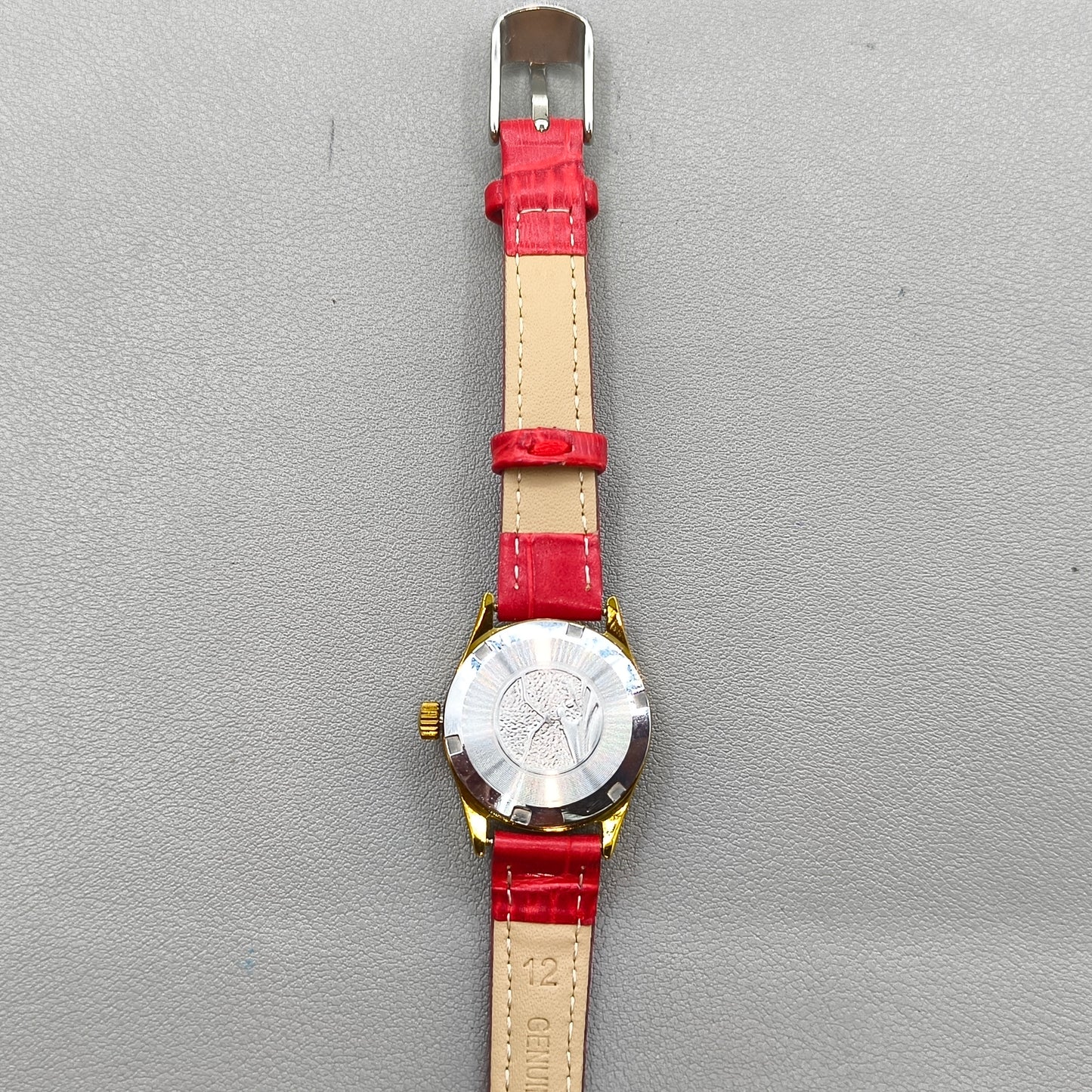 Seagull Manual Mechanical Red Srap Lady Watch Gradient Golden Nail Single Calendar