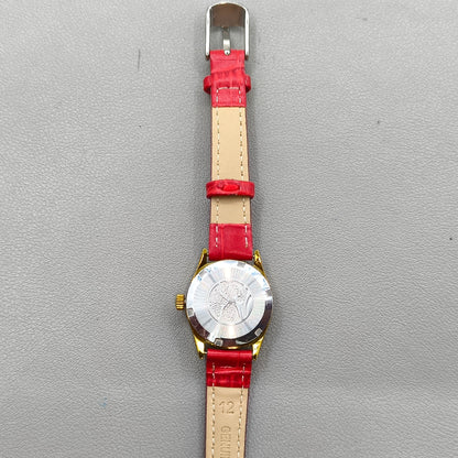 Seagull Manual Mechanical Red Srap Lady Watch Gradient Golden Nail Single Calendar