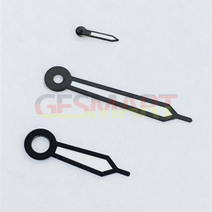 Black trim green luminous watch hands for ST3600 movement, enhancing visibility and style.