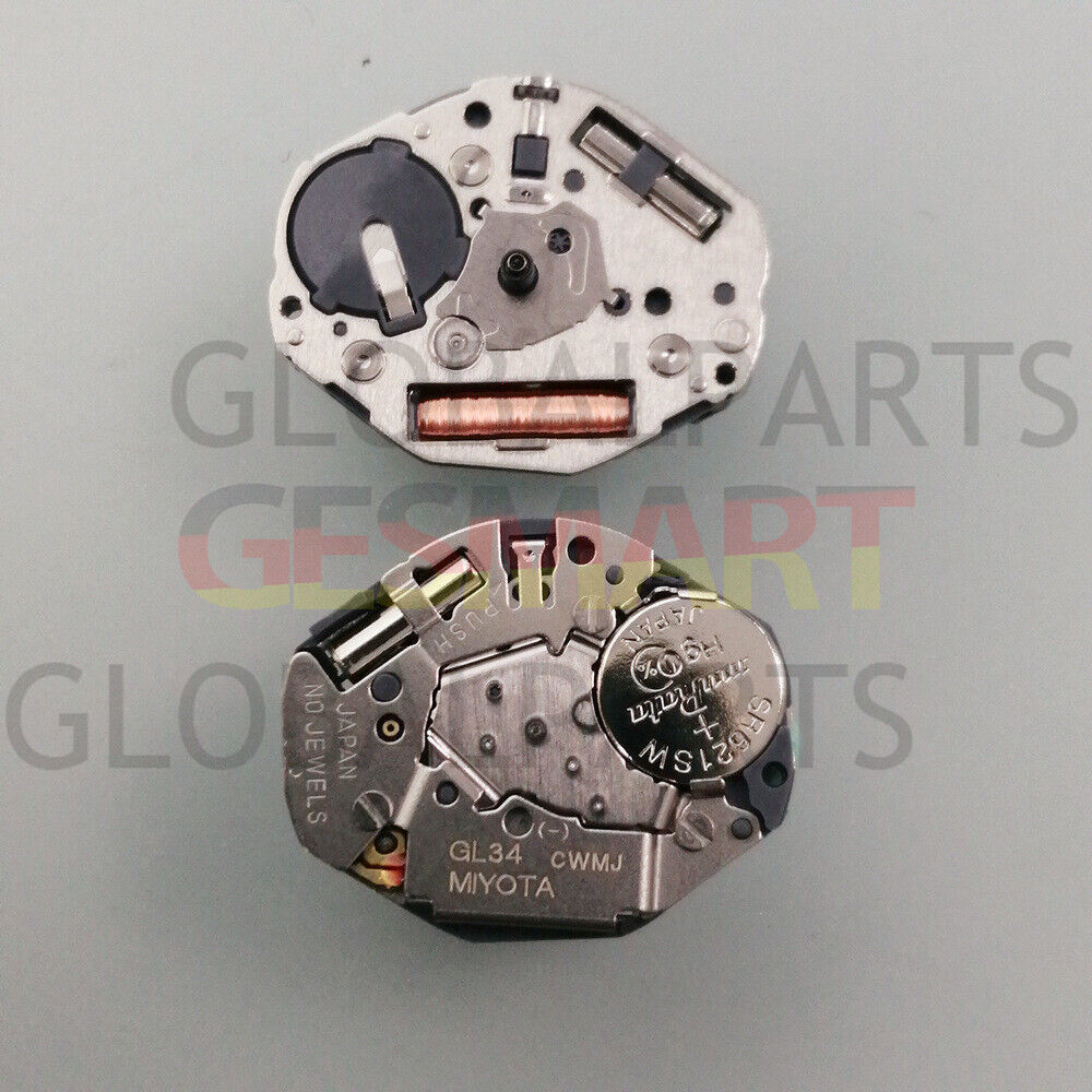 Miyota GL34 Japan Quartz 3-hand silver watch movement for accurate timekeeping