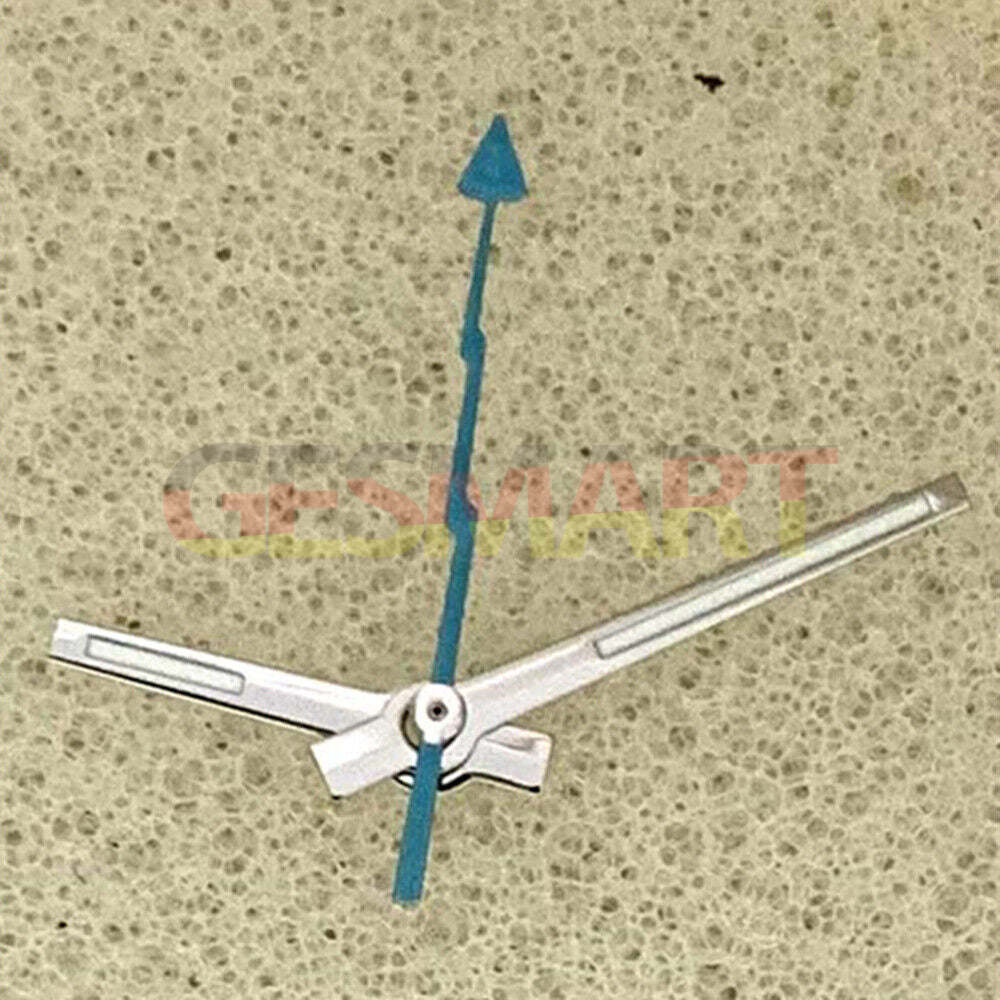 Green lume silver trim watch hands for Miyota 8215/821A and Mingzhu 2813/3804 movements, precision fit.