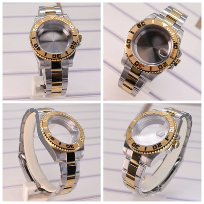 40mm Steel Watch Case 20mm Strap For NH35 NH34/36 4R36 Eta2824 Miyota 8215 YACHT