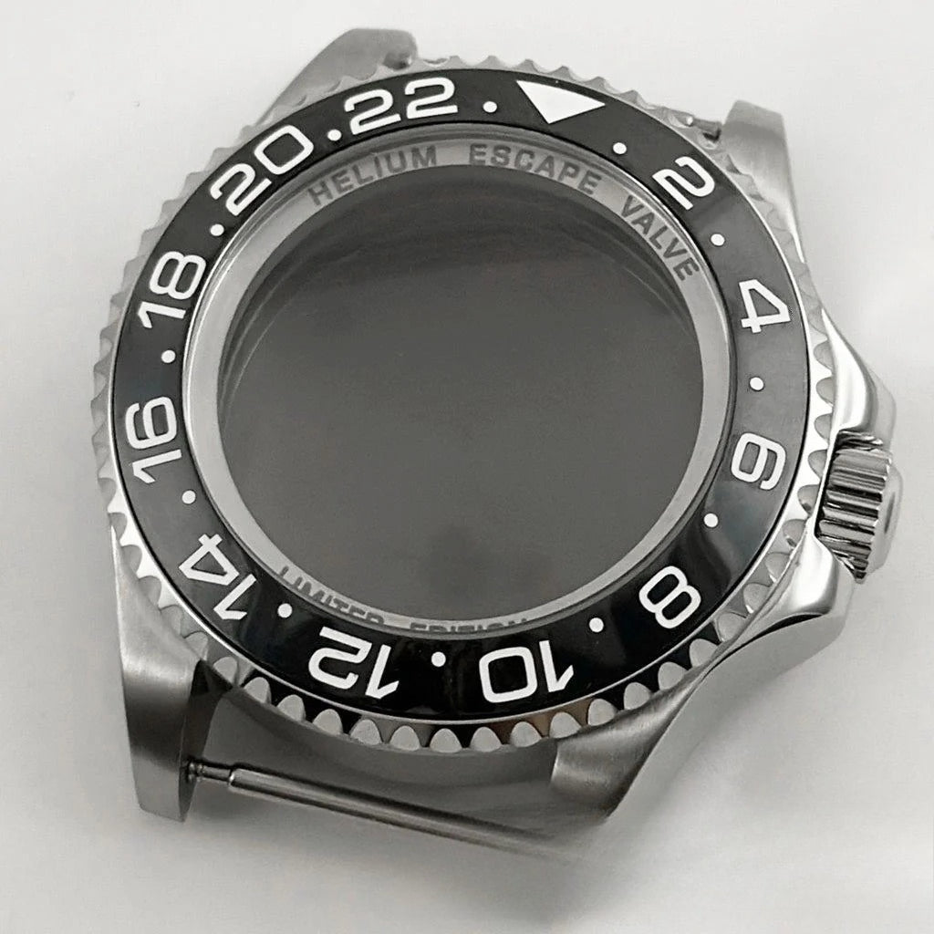 44mm Black Blue GMT Ceramic Bezel Watch Case for Deep SEA for NH34 NH35 NH36
