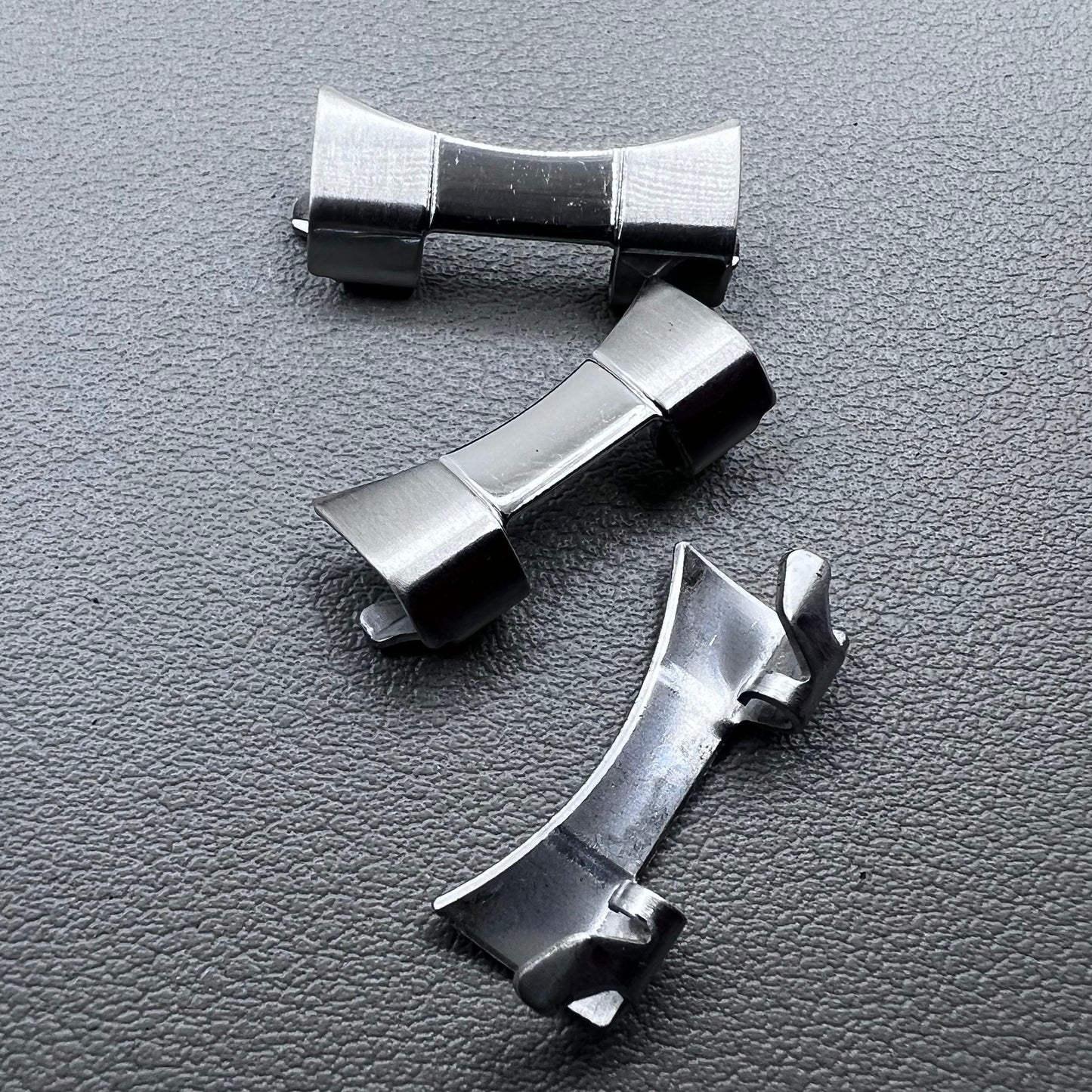 3 PIECES Stainless Steel Curved End Links Spring Bars Bracelet Watch Band Strap