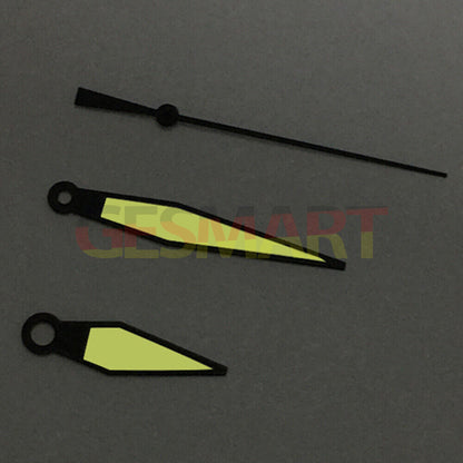 Diamond shaped orange lume watch hands for ETA2836/2846/2824/2846 movements, ideal for precise timekeeping.