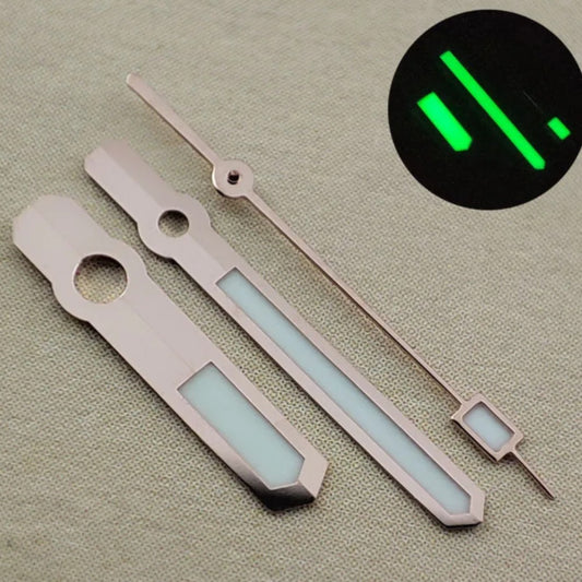 Green luminous rose gold-trimmed 13mm watch hands for NH35/36 NH38 NH72 movements