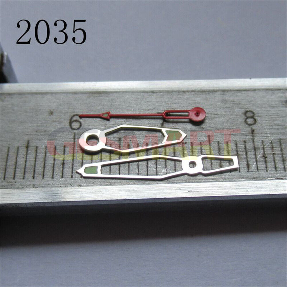 Hollow green luminous watch hands set compatible with Miyota 2035 2115 movements, perfect for watch repairs.