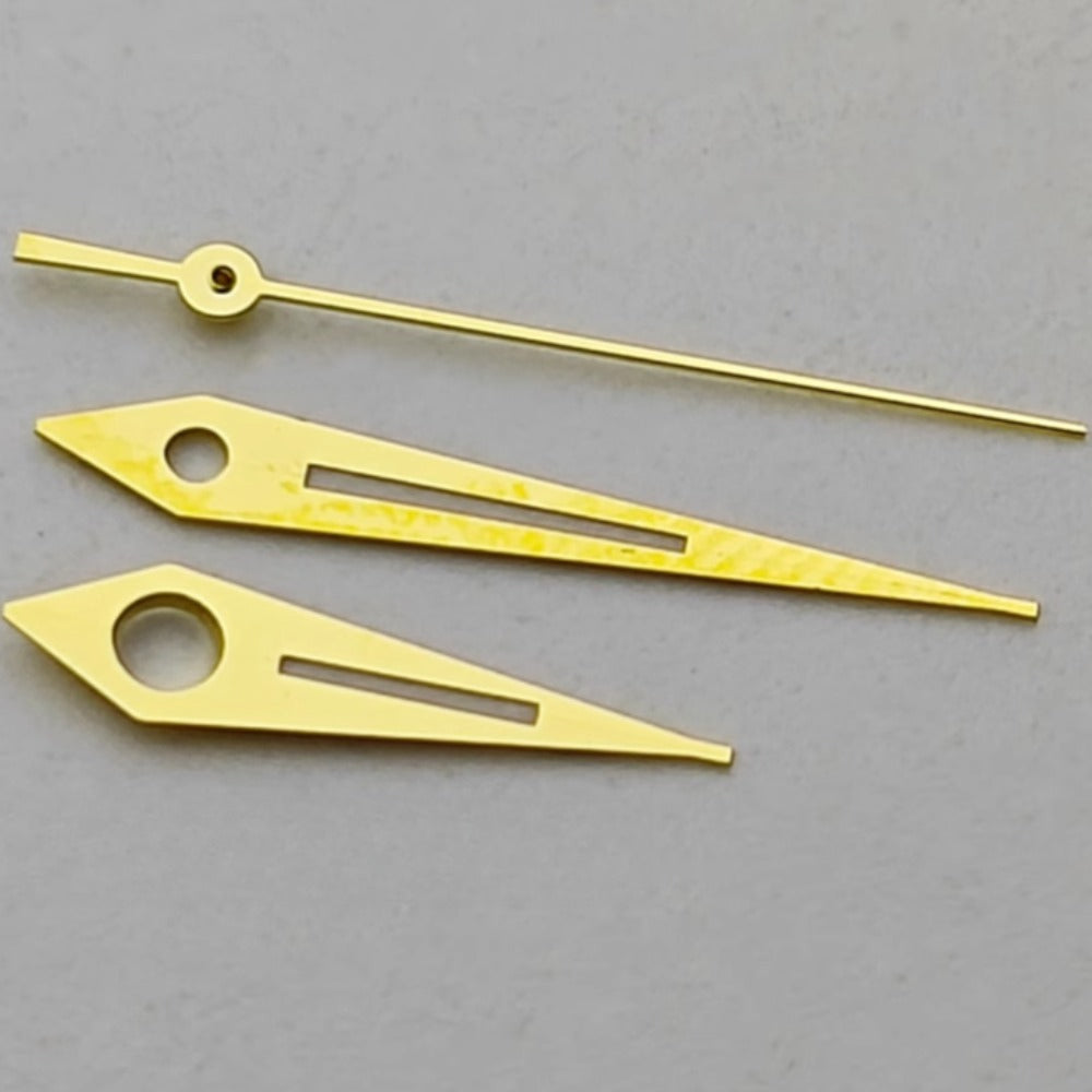 8mmx12mmx12.5mm Arrow Shape Golden Lume Watch Hands Set for NH34 NH35 NH36