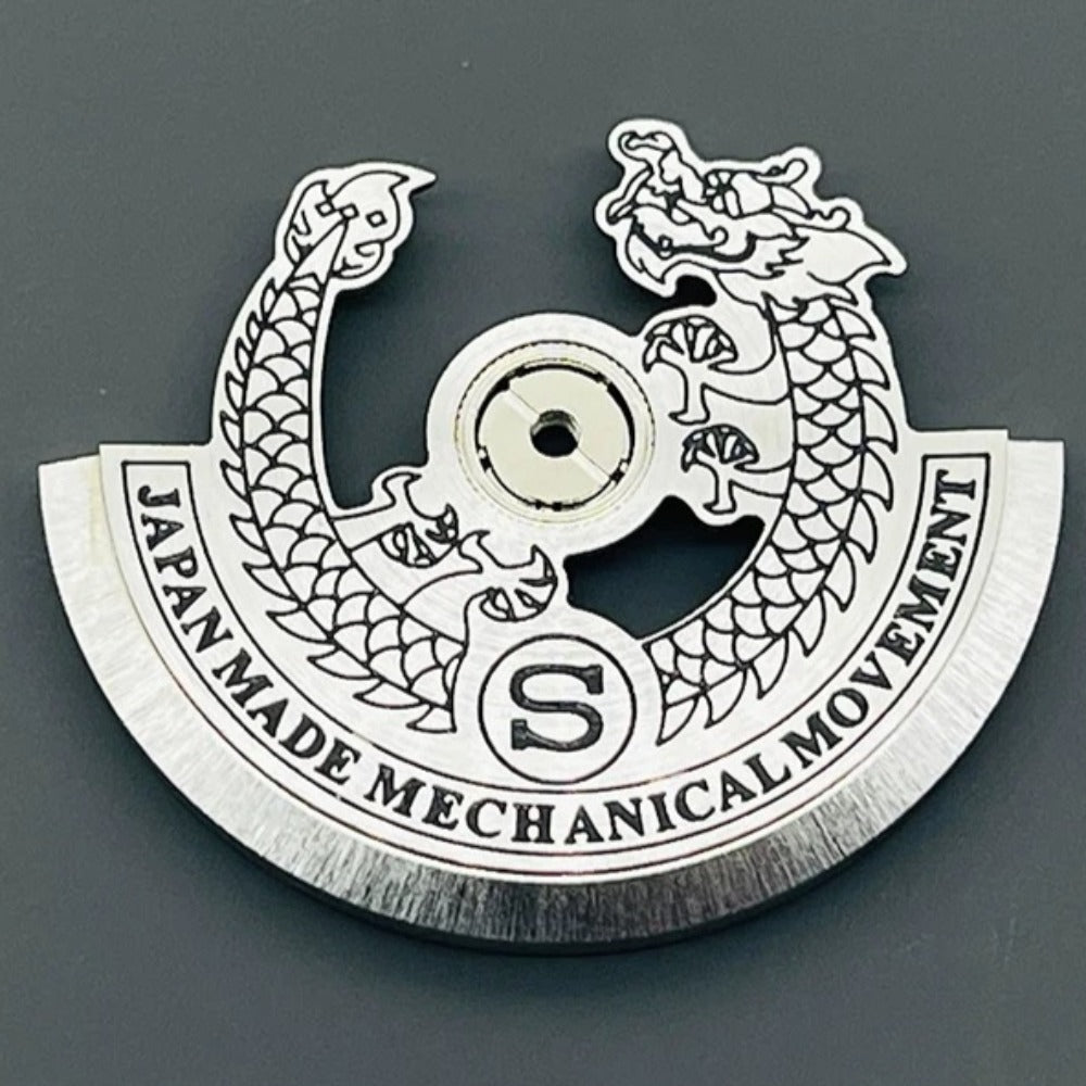 Silver Modified Dragon Shape Rotor Oscillating Weight for NH35 NH36 Movement