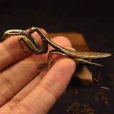 Solid Copper Mantis Trinket Hand Carved Bronze Model Figurines