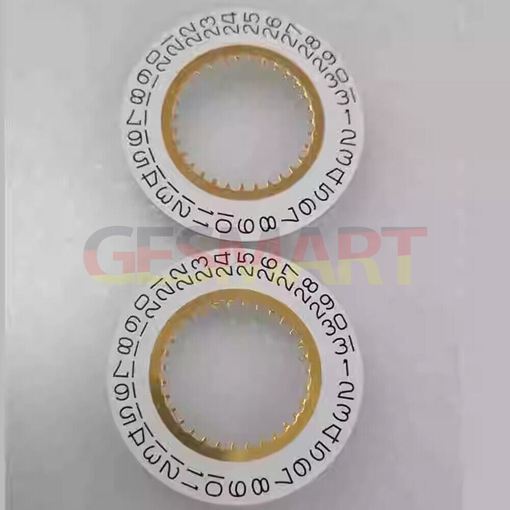 White date disk wheel with date display at 3 o'clock, compatible with Ronda 705 quartz watches.