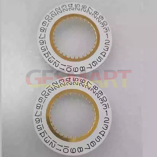 White date disk wheel with date display at 3 o'clock, compatible with Ronda 705 quartz watches.