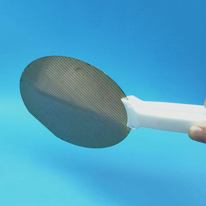 Wide-headed PTFE tweezer with acid and alkali resistance, ideal for handling silicon wafers.