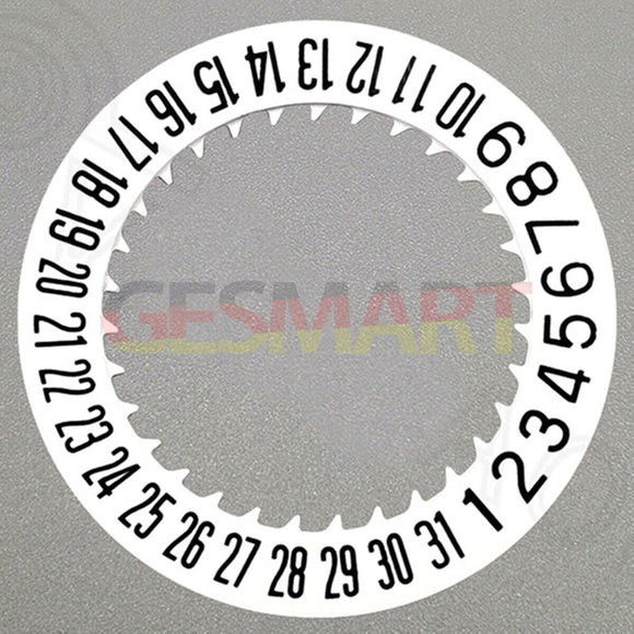 Black Font White Date Disk Wheel for NH36 Movement Date At 6 Watch Part