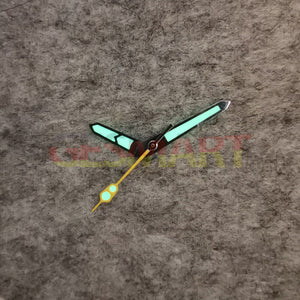 Arrow Shape Green Luminous Silver Trim 3 Hands Watch Hands for NH35/NH36/4R/7S