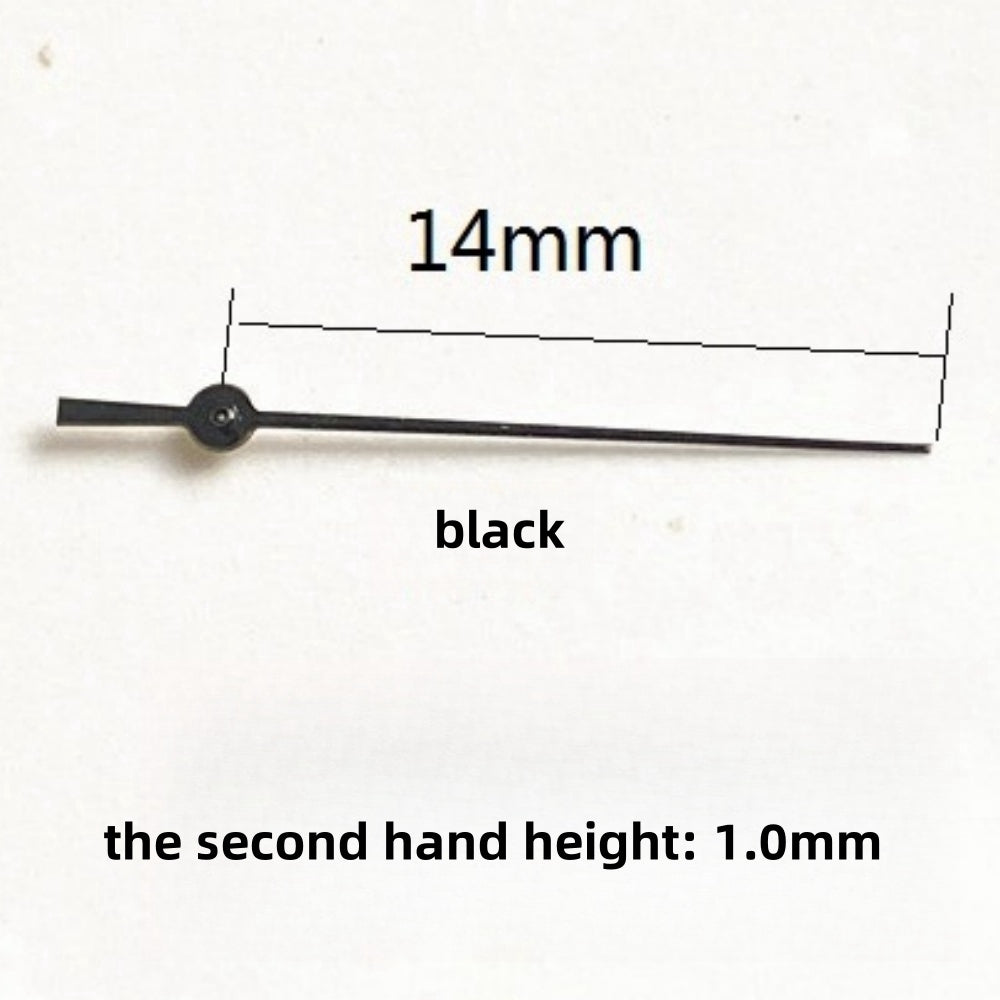 Set of 3 black 14mm watch hands for Lady Seagull ST6 automatic mechanical movement.