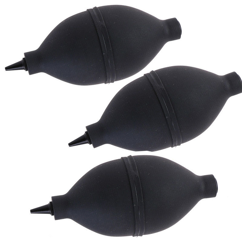 Set of 3 rubber air pump cleaners for precise watch PCB dust removal and maintenance.