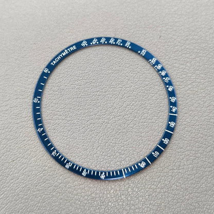 Aluminum Alloy White Font Blue Ring Watch Bezel for Omega Speedmaster