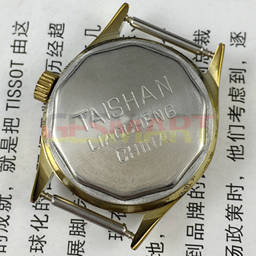 Liaocheng TAISHAN 27mm gold manual mechanical lady watch with three hands and elegant dial.
