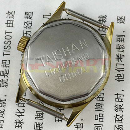 Liaocheng TAISHAN 27mm gold manual mechanical lady watch with three hands and elegant dial.