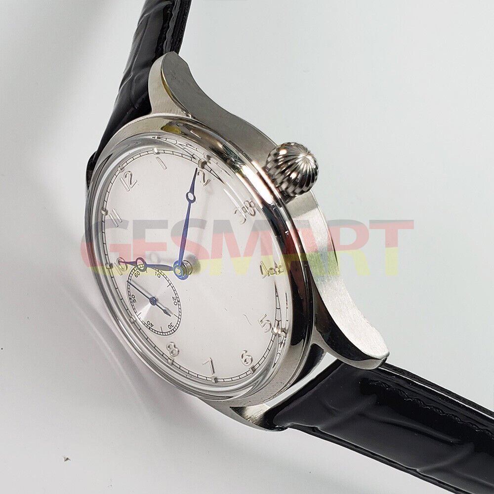 42mm Seagull ST3600 men's watch with manual mechanical movement and classic white dial display.