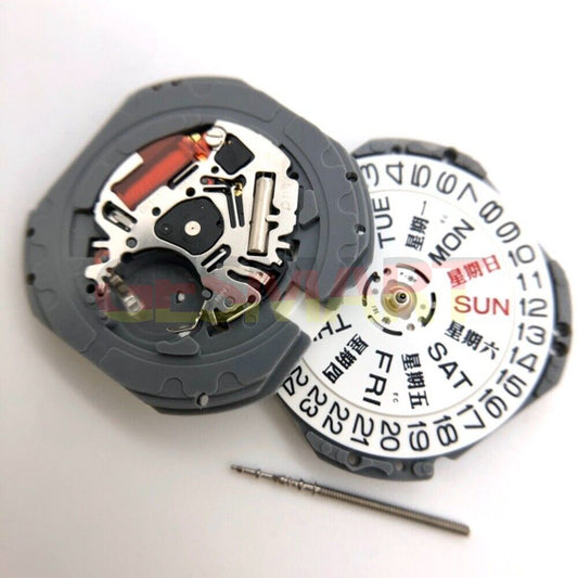 Hattori Epson TMI VJ43B quartz watch movement, precision Japanese craftsmanship for reliable timekeeping.