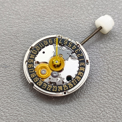 Swiss ETA 956.114 Black Disk Quartz Movement Golden Font Date@6 2 Hands
