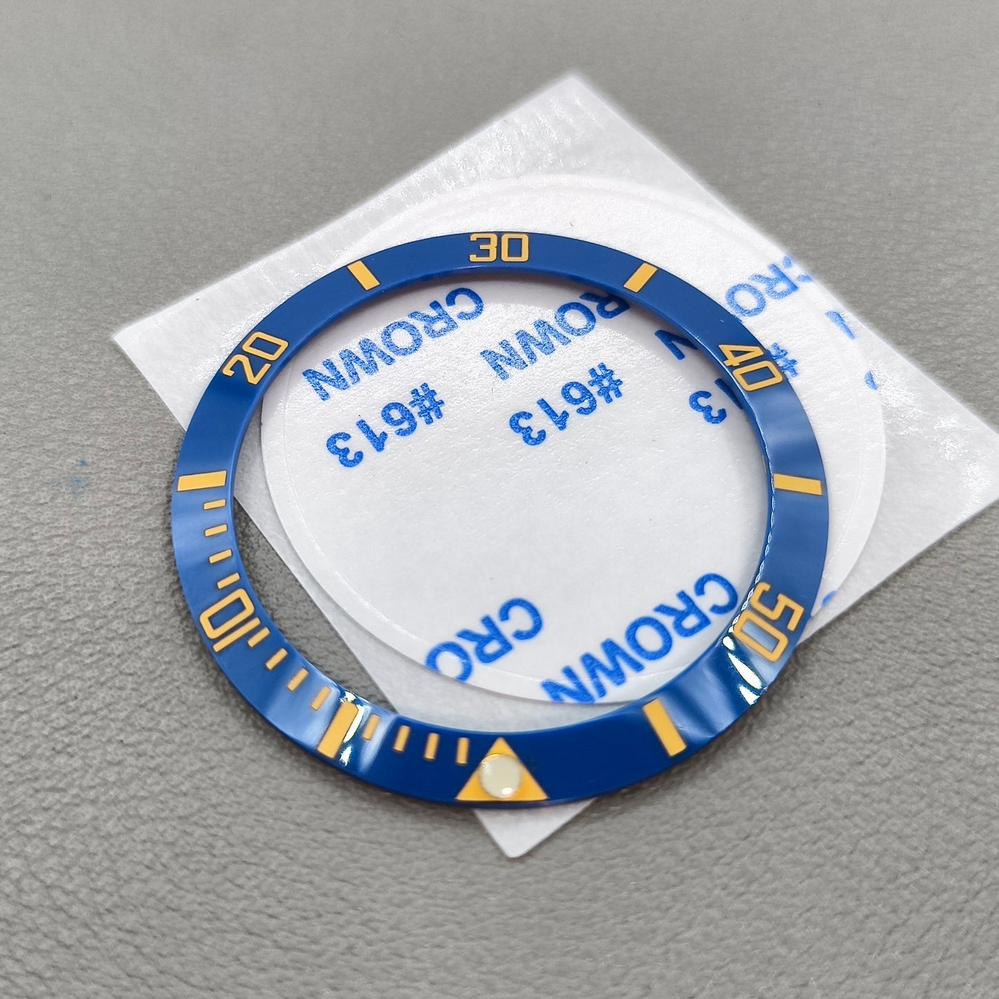 38mm Blue GMT Golden Font Ceramic Watch Bezel for 40mm Watch Case
