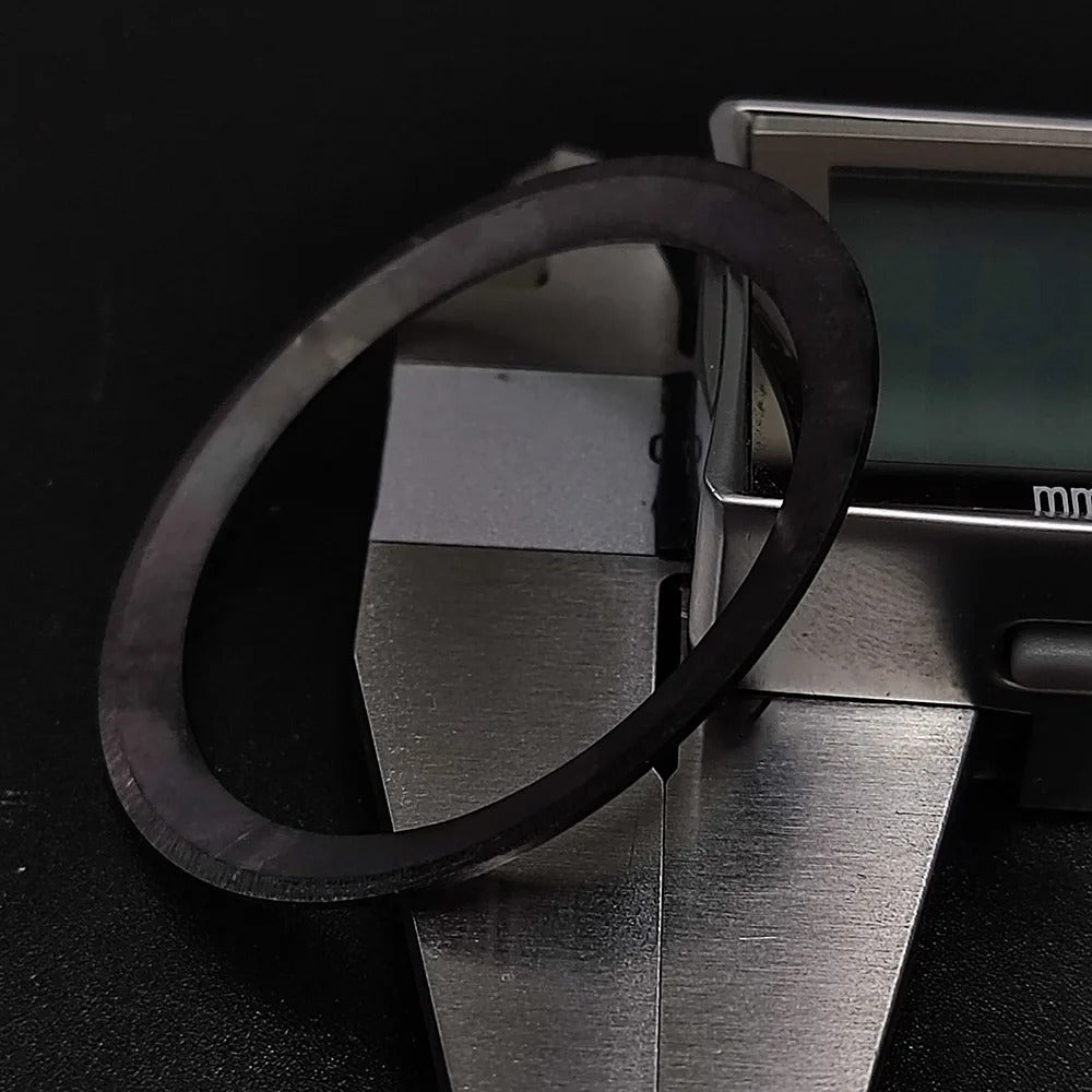 Sloping luminous ceramic bezel insert 39.3x31.7mm for watch accessories, durable replacement.