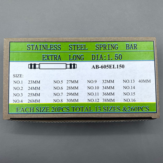 260 PIECES in Total 1.5mm Thick Extra Long Double Shoulder Spring Bar 23mm-40mm