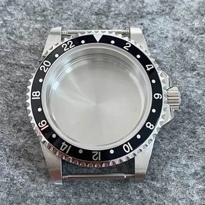 39.5mm Retro Flat Mirror Sapphire Glass Case Stainless Steel Case for NH35 NH36
