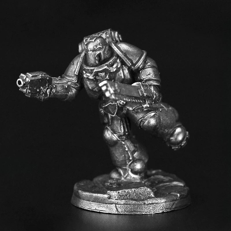 Power Armor Chainsaw Stride Copper Figurine White Bronze Sci-Fi Wargame 330-3