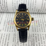 Black Round Case Golden Nail Tianjin Seagull Manual Mechanical Ladies Watch