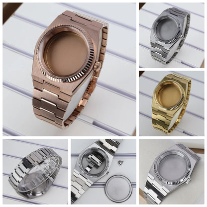 40mm Fluted Bezel Watch Case Sapphire For PRX Super Player Mod NH35 NH36 NH34/38