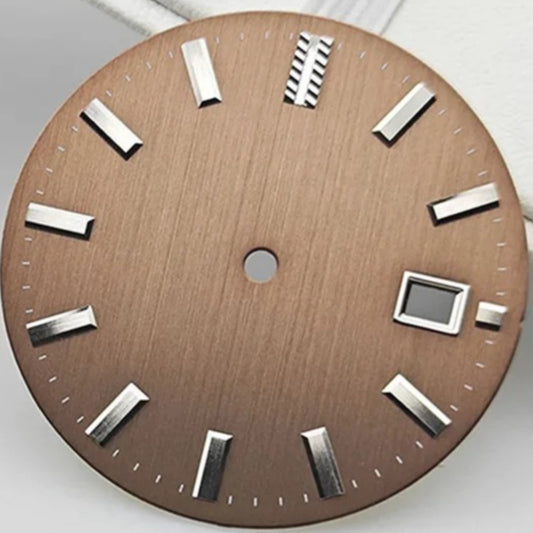 32.5mm Brown Watch Dial for NH35 NH36 No Luminous Replacement