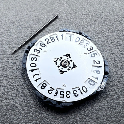 Japan Hattori VJ76B quartz watch movement with date display at 12 o'clock position, precise timekeeping.