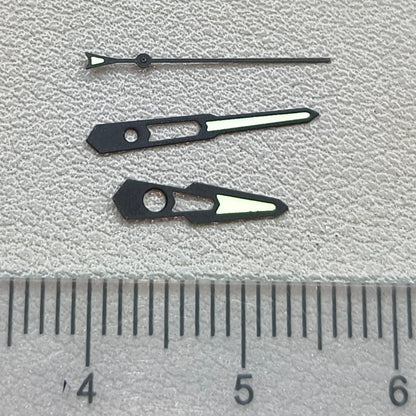 2 Sets Green Lume Matted Black Trim Hollow Watch Hands for NH35 NH36 Movement