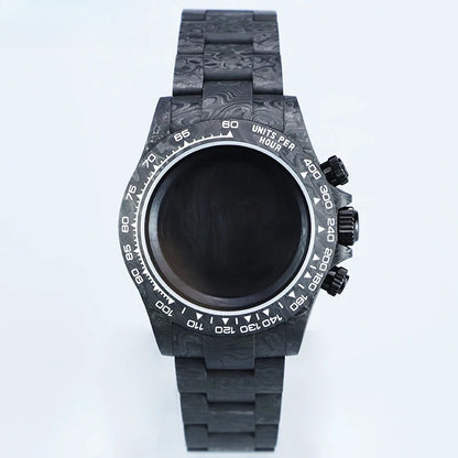 Carbon Fiber Case 38mm Yellow Text Carbon Fiber Bezel, Sapphire Crystal, 3ATM