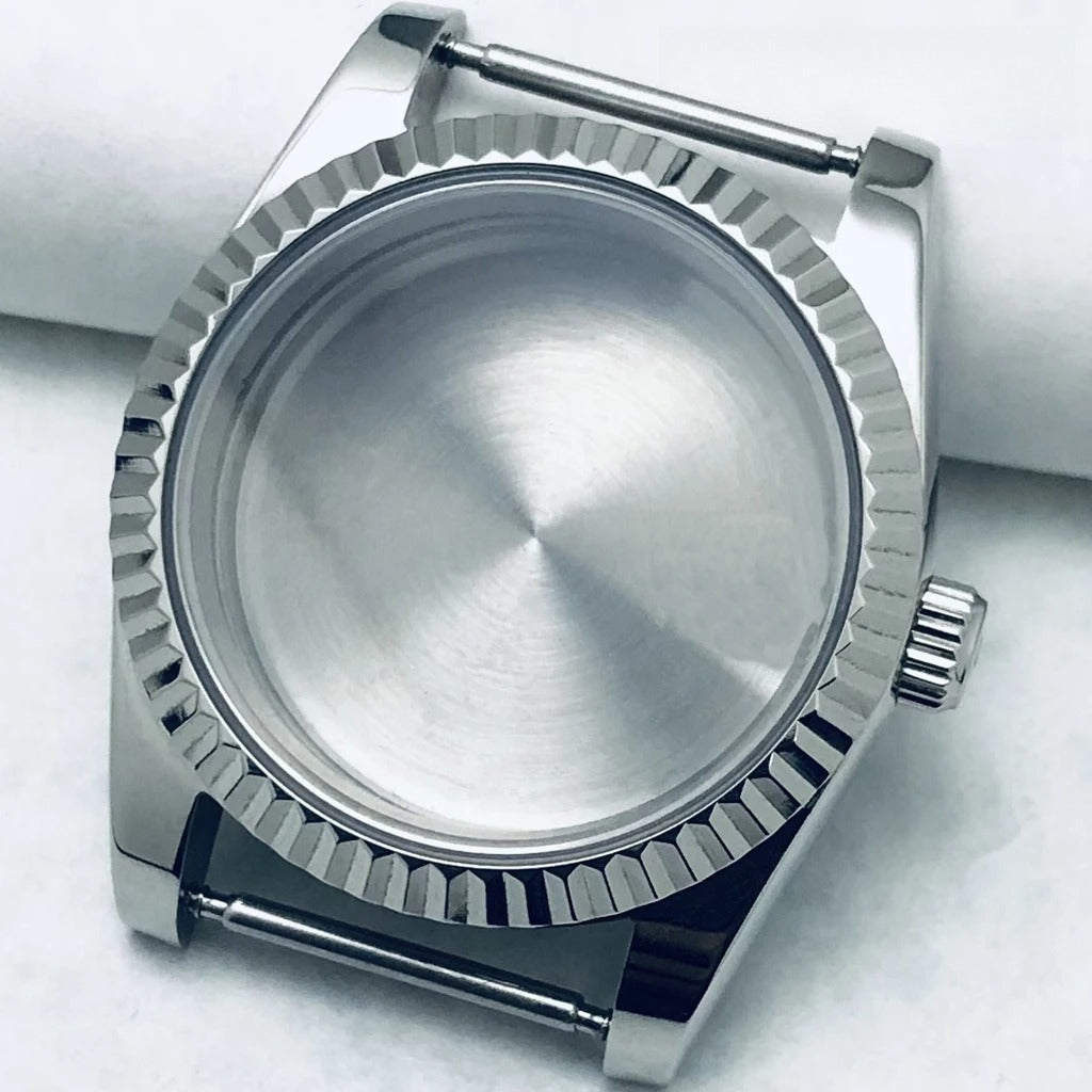 36mm/40mm Fluted Bezel Case Sapphire Glass For Mod  Steel Case Fit Nh35 Nh36