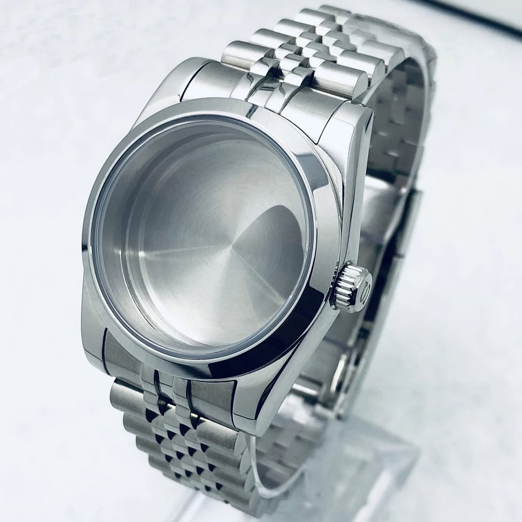 36/40mm Watch Case with Stainless Steel Sapphire Crystal for NH34 NH36 S Crown