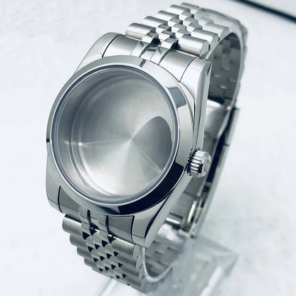 36/40mm Watch Case with Stainless Steel Sapphire Crystal for NH34 NH36 S Crown