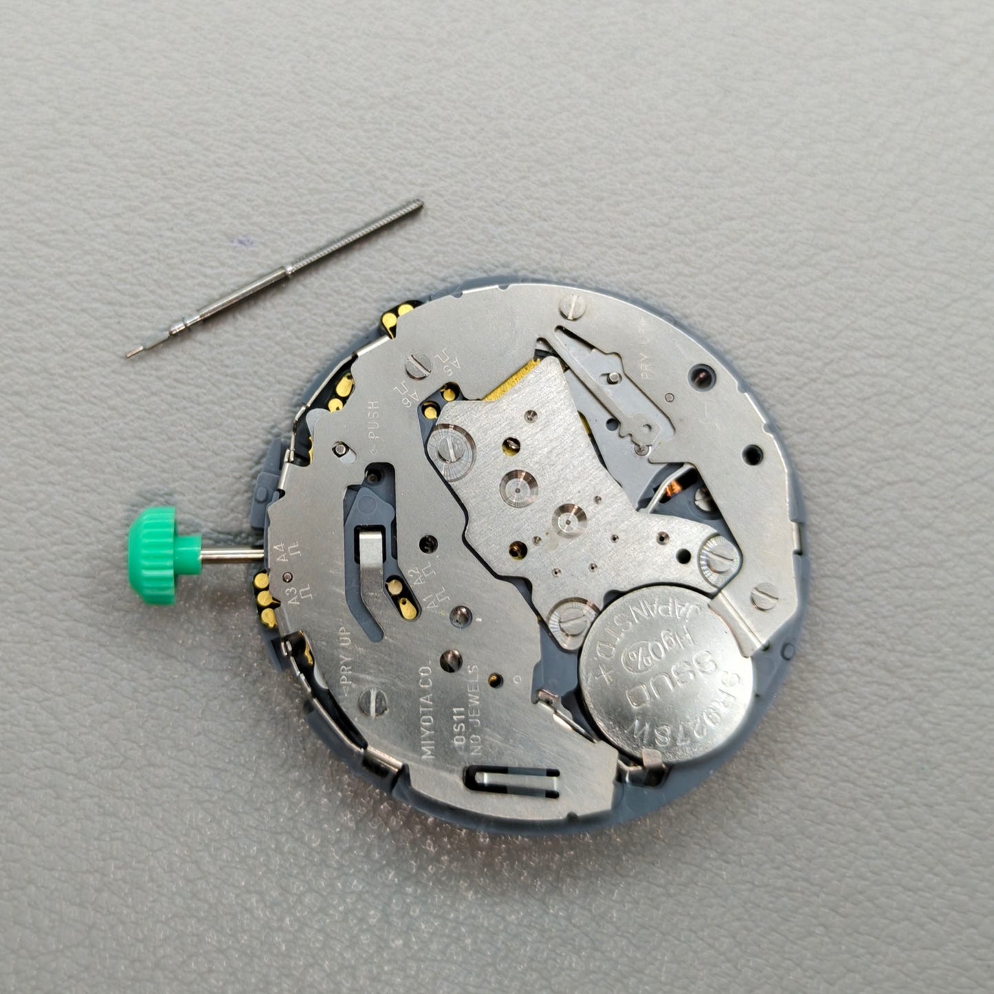 Japan Miyota OS11 0S11 Quartz Movement Black Disk Wheel Date@4