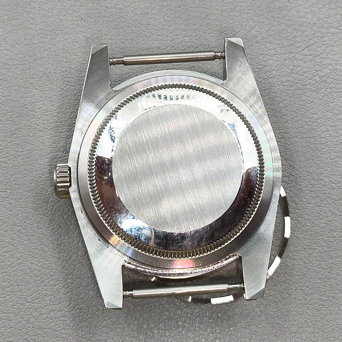 39MM Stainless Steel Silver Watch Case Sapphire Glass Solid Bottom for NH35 NH36 4R