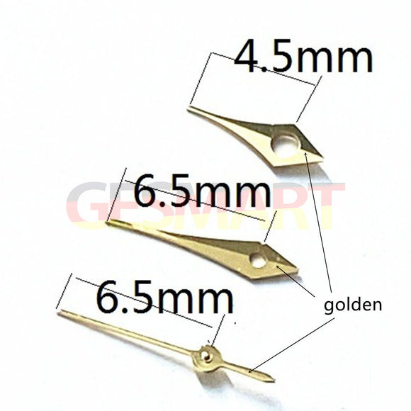 6.5mm Pointed Golden Trim Watch Hands for Miyota 2315 2035 2036 2115 2305